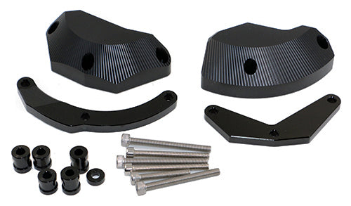 Kit Protection de Carters CNC Anodisés Noir ZX-10R 2011-2015 Gauche et Droit