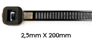 Collier de serrage 2,5 x 200 mm Sac de 100
