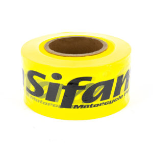 Ruban de Balisage Sécurité 500 M x 70mm Jaune/Noir Sifam-Kyoto-Regina Logo