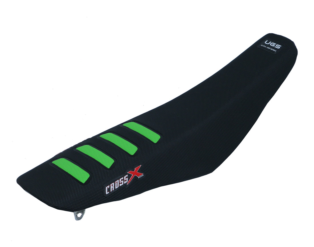 HOUSSE DE SELLE KAWASAKI KX 85-100 - UGS COLOR WAVE BLACK-GREEN (UFM219-2BG)