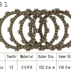 Kit Disques d'Embrayage Garnis Rm 250 1983/1985