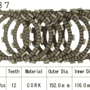 Kit Disques d'Embrayage Garnis Cross Rmx 250 1989/1999