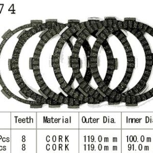 Kit Disques d'Embrayage Garnis Kmx125 A4/A5 1989/1990