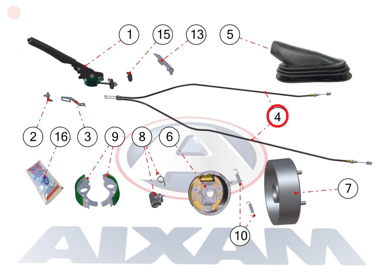 CABLE FREIN A MAIN - 125CM - AIXAM CITY COUPE CROSSLINE CROSSOVER GAMME SENSATION – Image 3