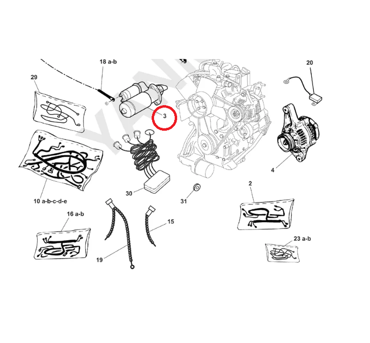 DEMARREUR - MOTEUR YANMAR 2TNE68, MICROCAR LYRA MC1 MC2 MGO 1 MGO 2, CHATENET JDM TITANE ABACA ALBIZIA ALOES ROXSY XHEOS, BELLIER B8 CAMION DIVANE OPALE JADE DO – Image 4