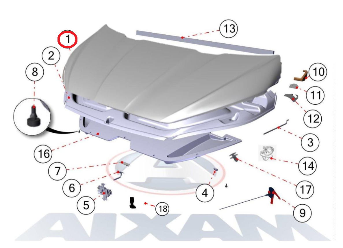 EXTERIEURE DE CAPOT - AIXAM CITY CROSSLINE COUPE CROSSOVER GAMME EMOTION – Image 2