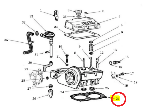 JOINT DE CULASSE ADAPTABLE - 1 ENCOCHE - MOTEUR LOMBARDINI FOCS PROGRESS, LOMBARDINI 523 MPI – Image 2