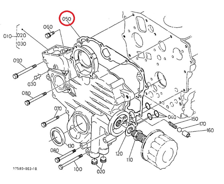 JOINT DE CARTER DE DISTRIBUTION ORIGINE - MOTEUR KUBOTA Z402 Z482 – Image 2