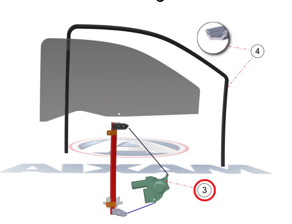 LEVE-VITRE GAUCHE ELECTRIQUE - FICHE A 6 BROCHES - AIXAM CITY CROSSLINE CROSSOVER GAMME IMPULSION VISION SENSATION – Image 3
