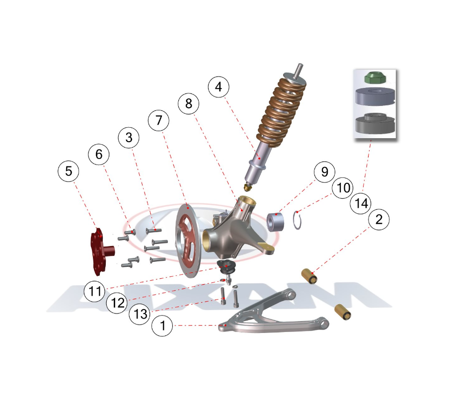 SILENTBLOC DE TRIANGLE AVANT ET ARRIERE - TOUS MODELES AIXAM ET MINAUTO, CHATENET CH26 CH30 CH32 CH33 CH40 CH46 – Image 2