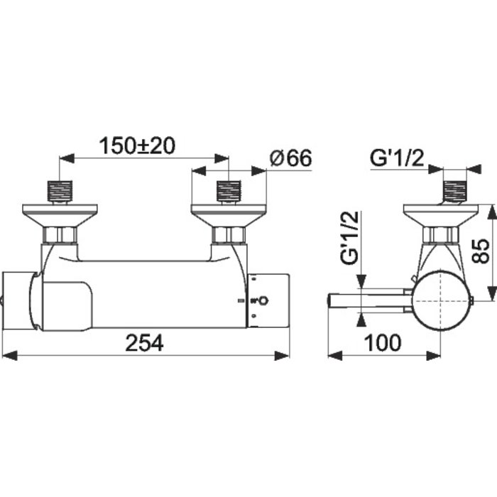 Mitigeur thermostatique hospitalier - SANIFIRST - MasterMix - Débit 14 l/min - Sanifirst – Image 2