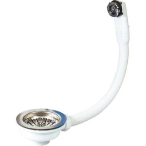 Bonde à panier pour évier – NICOLL – Ø114 mm – Perçage 90 mm – Avec trop-plein – Sortie M1"1/2 - Nicoll