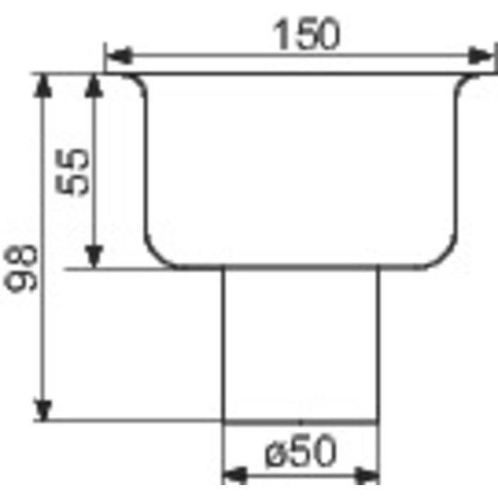 Siphon inox collectivité - ACO - 150 x 150 mm - ACO – Image 2