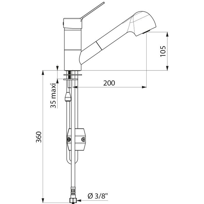 Mitigeur d'évier - DELABIE - Avec douchette extractible - Débit 7 l/min - Delabie – Image 2