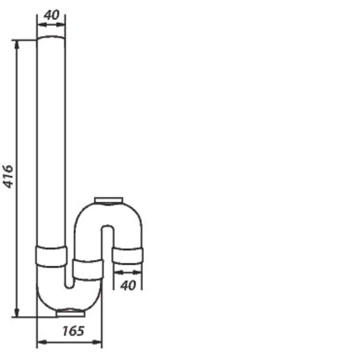 Siphon machine à laver - REGIPLAST - Sortie verticale directe Ø40 mm - Regiplast – Image 2