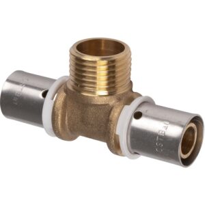 Raccord PER en T à sertir - M 1/2" - Ø 16 mm - PB tub - PbTub