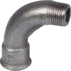 Raccord coudé 90° - Fonte noir - Grand rayon - Mâle / Femelle - 1