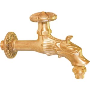 Robinet antique pour fontaine -PUTEUS - M 1/2" - M 3/4" - Laiton poli - Puteus