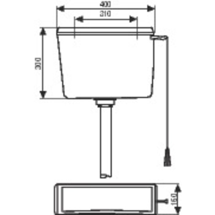 Réservoir WC - Série 1300 - Regiplast - Haut - Regiplast – Image 3