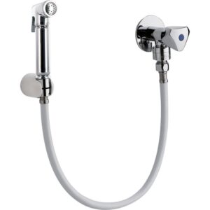 Lave-bassin avec robinet à clapet, douchette à bouton poussoir - Presto