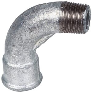 Raccord coudé 90° - Fonte galvanisée - Grand rayon - Mâle / Femelle - 1