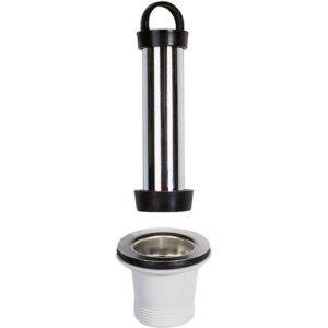 Bonde surverse – OMP – Pour receveur d'évier Ø60 - Grille inox Ø70 – Sortie 1″1/2 – Tube H120 - OMP TEA