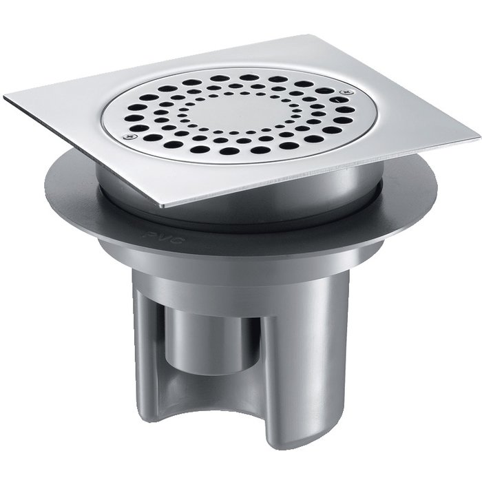 Siphon pour sol dur - DELABIE - 150 x 150 mm - Hauteur réglable - Sortie Horizontale/Verticale Ø 40 - Delabie