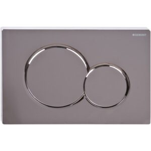 Plaque de commande - GEBERIT - Sigma 01 - Double touche - Chromé - Geberit