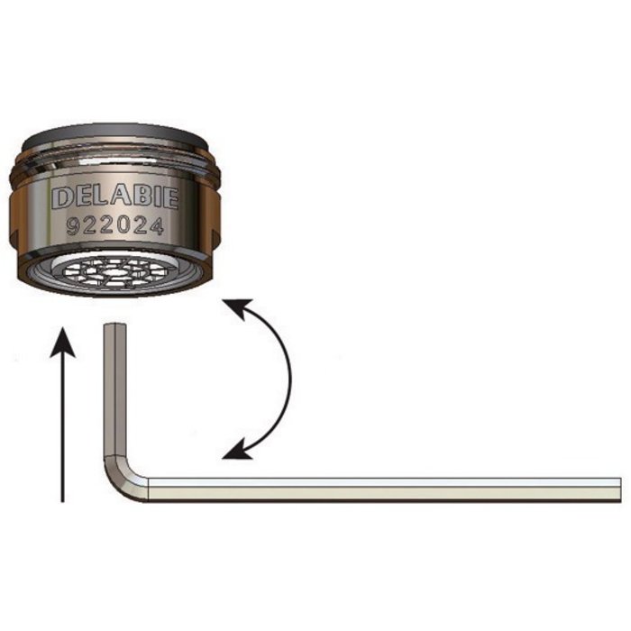 Brise-jet ECO antitartre – DELABIE – M24x100 – Débit 1,5 à 6 L/min – Préréglé 3 L/min – Lot de 2 - Delabie – Image 2