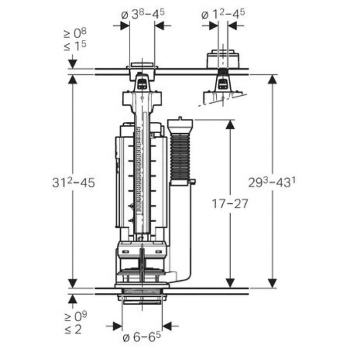 Mécanisme de chasse - GEBERIT - Type 290 D40 - Double débit - Bouton poussoir - Geberit – Image 2