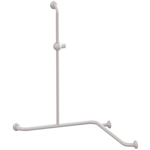 Barre de douche d'angle - Aluminium - Époxy blanc - Pellet