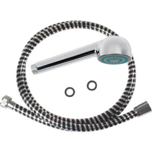 Kit de douche jetable - SIDER - Flexible chromé noir avec douchette - SIDER