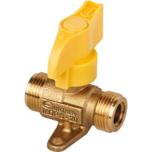 Robinet d'arrêt - Gaz propane - Quart de tour - Mâle / Mâle - Filetage métrique 20 x 150 mm - Gurtner