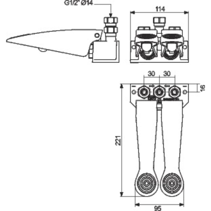 Robinet de lavabo au sol - Bipedale - PRESTO SOL 530 - Presto – Image 2