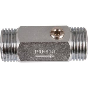 Robinet d'arrêt droit - MM G1/2" - avec joint filtre plat - Presto