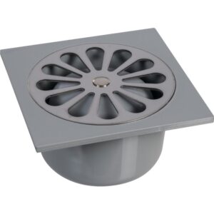 Siphon de sol - GRANDSIRE - PVC gris - 100 x 100 mm - Sortie Ø 40 mm - Grandsire