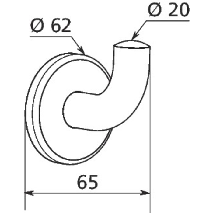 Patère simple inox époxy blanc - Delabie – Image 2