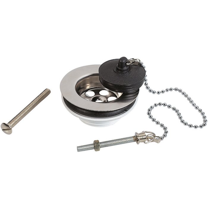 Bonde à bouchon – OMP – Ø65 mm – 1"1/4 – Avec chaînette – Débit 36 l/min - OMP TEA