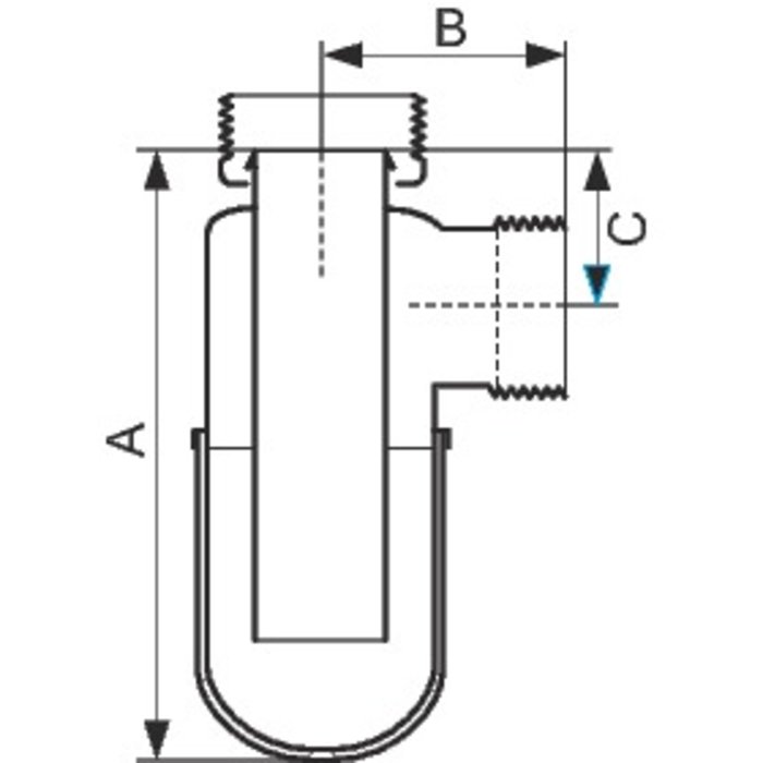 Siphon de laboratoire - SANIFIRST - F Ø40 mm - M Ø40 mm - Culot en verre - Contrôle visuel - Sanifirst – Image 2