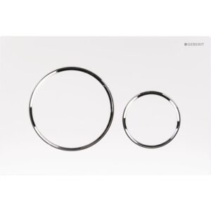 Plaque de commande - GEBERIT - Sigma 20 - Double touche - Blanc chromé brillant - Geberit