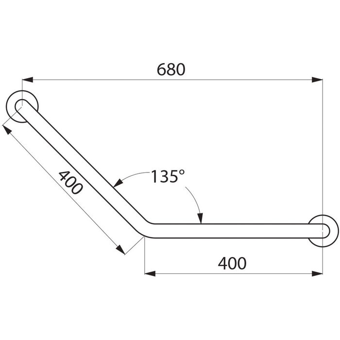Barre d'appui coudée inox - Ø 32 mm - Delabie – Image 3