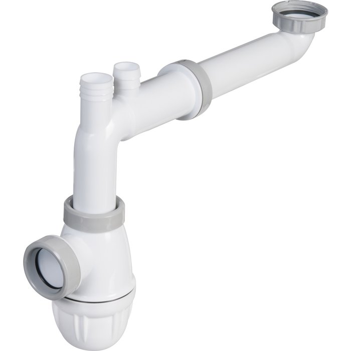 Tubulure lavabo bi-matière CONNECTIC® 1 vasque – VALENTIN – Siphon déporté réglable - Valentin