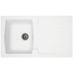 Evier à encastrer en résine Arena Moderna - Blanc - Longueur 86 cm - 1 cuve - Moderna