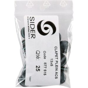 Joint clapet plein - Ø 13 mm x 5 mm - Sachet de 25 pièces - SIDER
