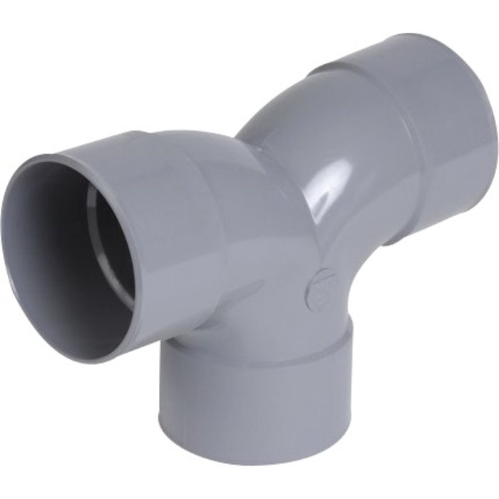 Raccord PVC gris coudé double 87°30 Nicoll - Ø 100 mm - Double emboîture - Femelle / Femelle - Nicoll