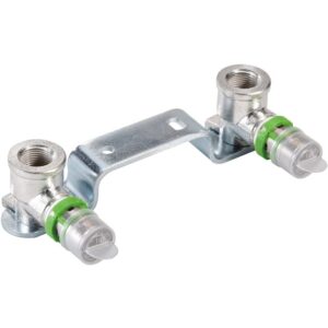 Support mural de deux appliques laiton multicouche à sertir Comap - Femelle 1/2" - Diamètre 16 mm - Comap