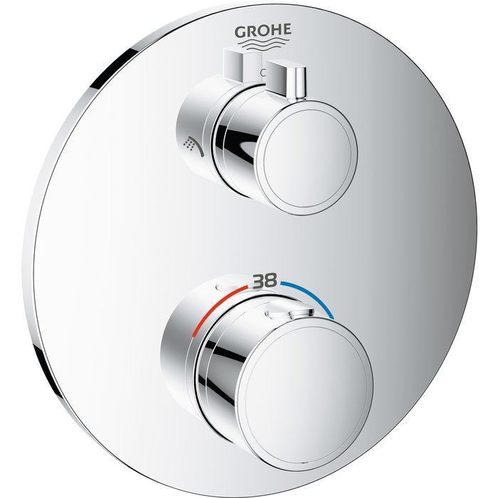 Façade douche - Grohtherm - Grohe - 2 sorties - Avec inverseur - Ø 158 mm - Grohe