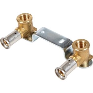 Support mural de deux appliques laiton multicouche à sertir - Henco - Femelle 1/2" - Ø 16 mm - Henco