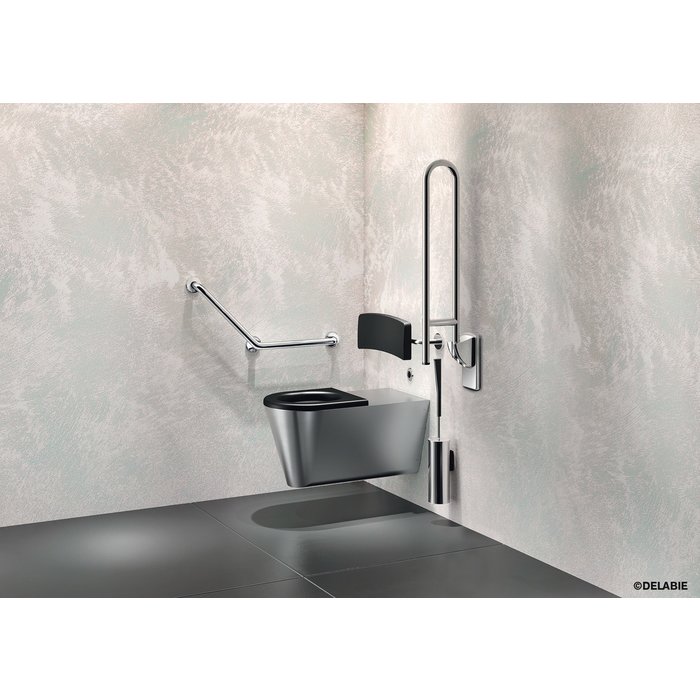 Barre d'appui coudée inox - Ø 32 mm - Delabie – Image 2