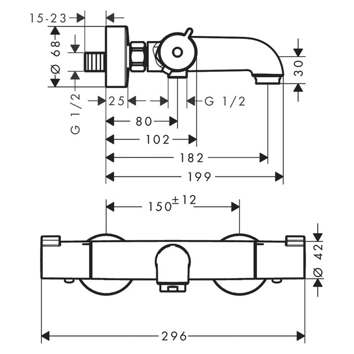 Mitigeur thermostatique bain-douche - HANSGROHE - Ecostat 1001 CL - Débit 20 l/min - Hansgrohe – Image 4
